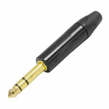 Seismic Audio - 1/4" Male Stereo Cable Connector - 3 Pole - Black and Gold