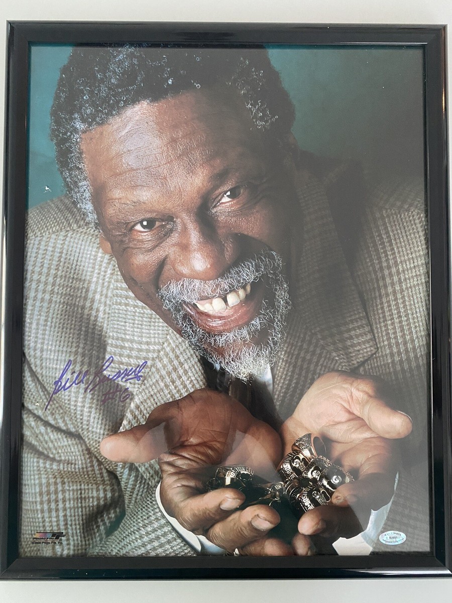 Bill Russell Holding His Rings Bill Russell