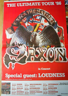 SAXON - THE ULTIMATE TOUR 1986 - POSTER A3  - Vintage 80's  TOP