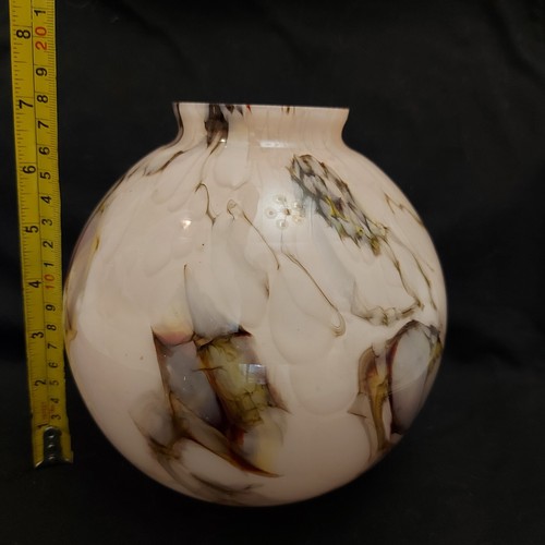 Antiker Art Deco schöner Lampenschirm rosa Kugel marmoriertes Glas - Bild 15 von 24