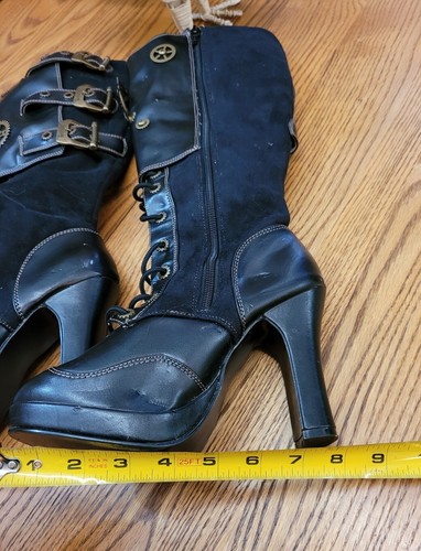 👢👢Black Demonia Steam Boots Apocalypse, Cosplay, Steampunk UNIQUE Size 8?👢👢 - Picture 17 of 23
