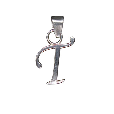 Echt Sterling Silber Anhänger Charm Buchstabe T gepunzt massiv 925 Handarbeit
