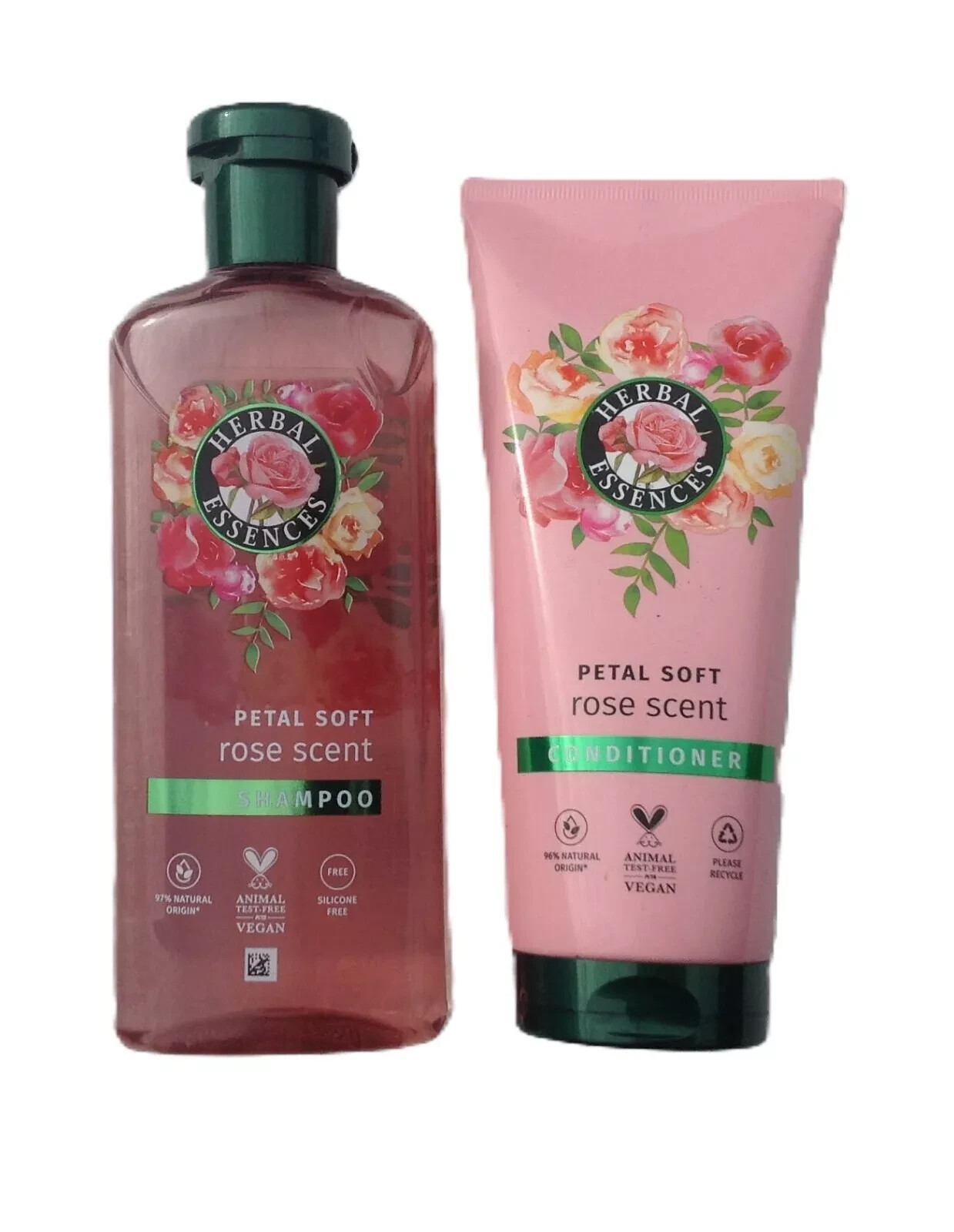 HERBAL ESSENCES PETAL SOFT ROSE SCENT SHAMPOO 350ml & CONDITIONER 250ml