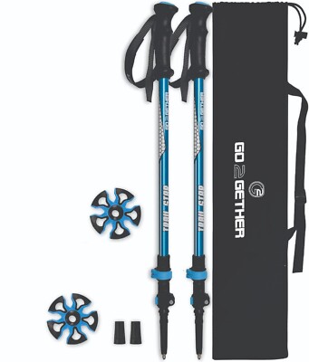 Trekking Hiking Pole Aluminum/Fiberglass/Bamboo Quick adjustable Lock 1 pair