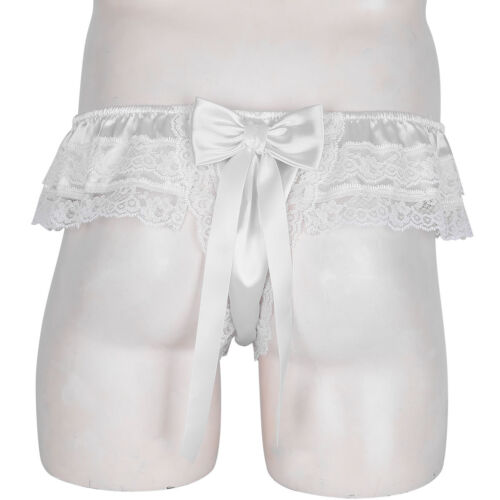 Herren Sain Sissy Mini Slips Tanga Crossdressing Thong Spitze Bowknot Schlüpfer - Bild 4 von 61