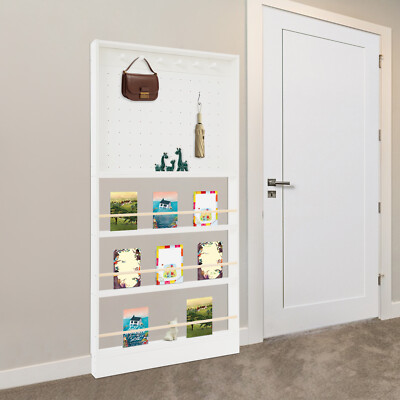 Behind Door Bookshelf Toddler Bookshelf & Pegboard Storage Cabinet for Toy&Book