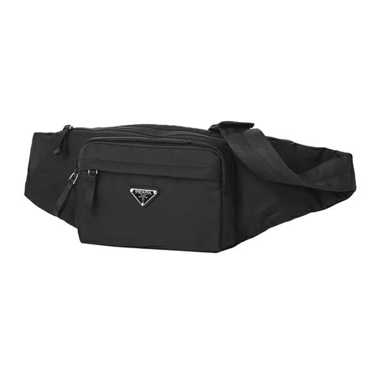 Prada Black Re-Nylon Logo Pouch Belt Bag