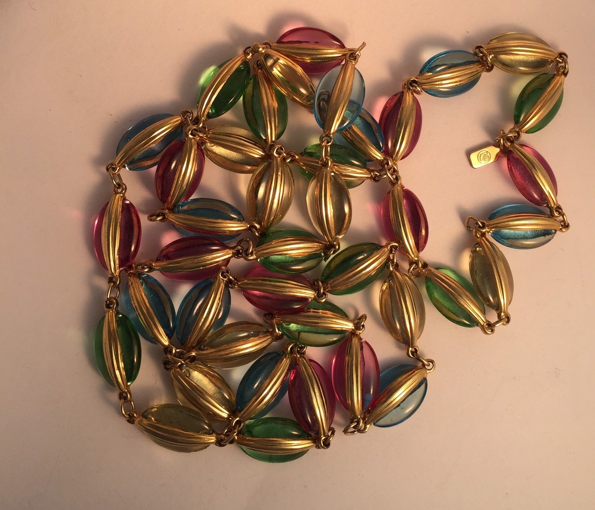 Vintage Swarovski Crystal Domes 34” Stunning Necklace Spring FREE