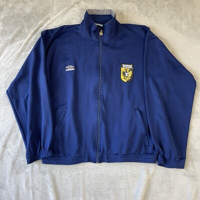 Umbro Vintage 90er Herren Vitesse Fußball Team Trainingsjacke Blau Größe XL