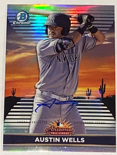 Austin Wells [Autograph] #AFLS-12 2022 Bowman Chrome 2021 AFL Fall Stars card