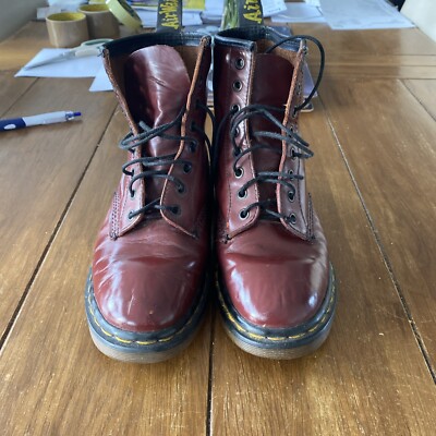 Dr Martens Airwair 8 Hole Boots Size 6 UK Cherry Red | eBay UK