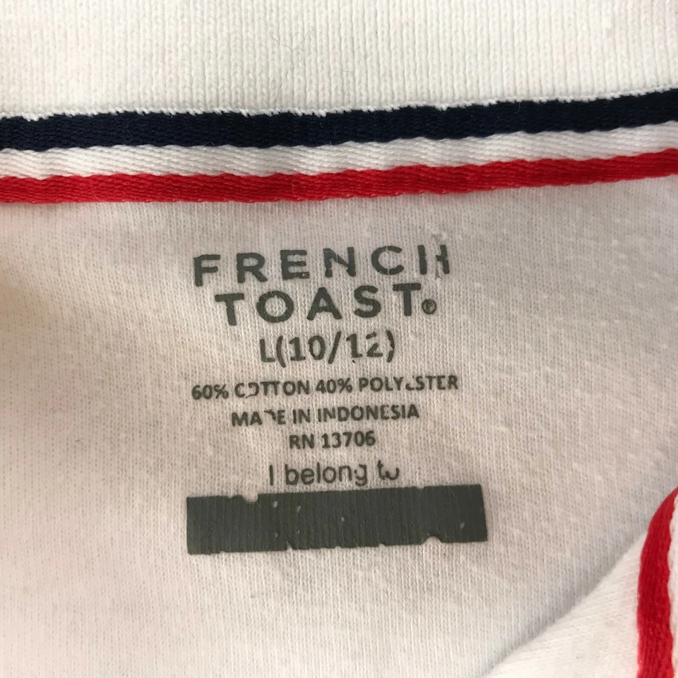 Camisa Polo French Toast Blanca Manga Corta Cuello Botón Juvenil Niños 10-12 L Foto 3 de 4