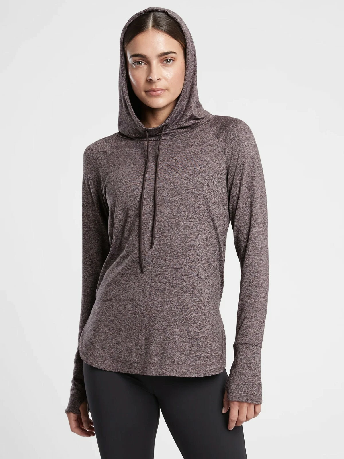 EUC Athleta Uptempo Hoodie Sweatshirt, Flora Mauve/ Shale SIZE S #382882 O0728H
