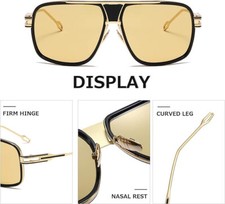 Sunglasses Men Women Unisex Goggle Alloy Big Frame Metal Punk Style Shield