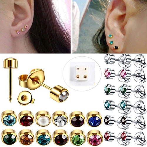 Surgical steel sale ear piercing studs