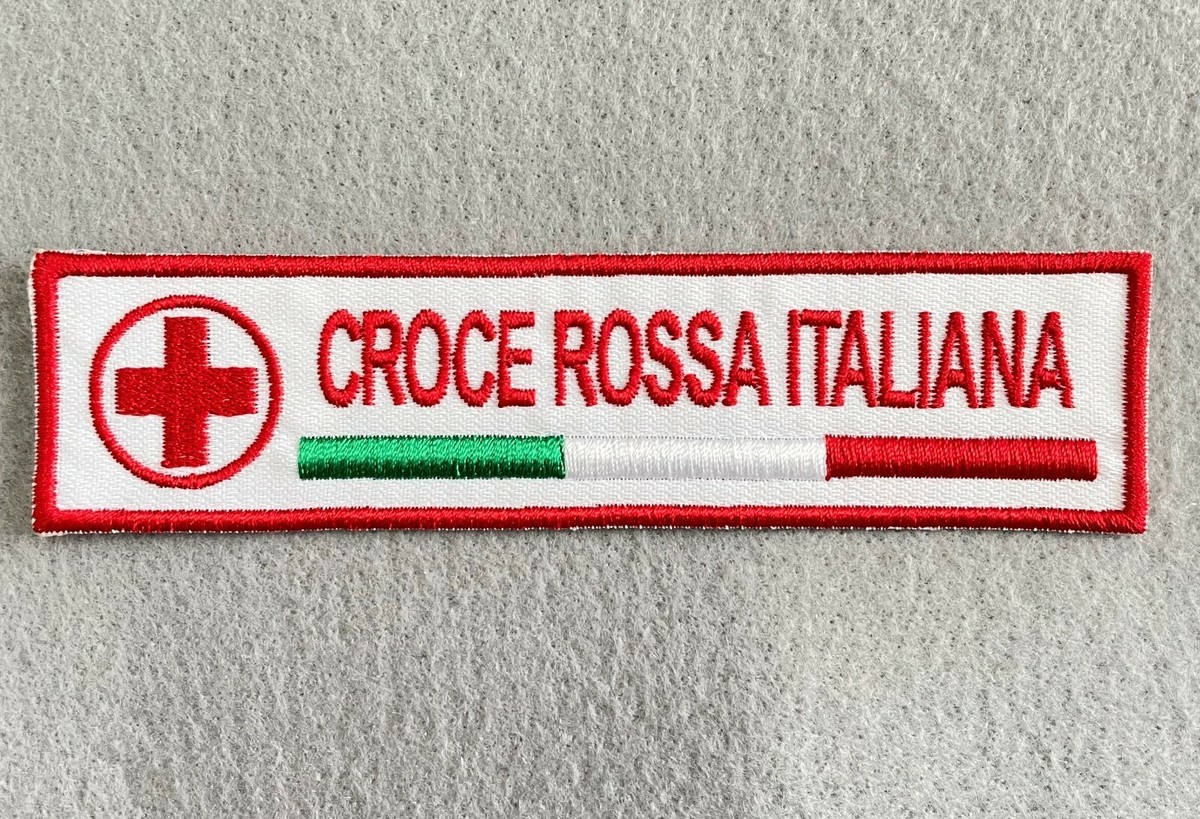 Patch Croce Rossa Italiana - Ricamo Con Nome E Gruppo, 12x3 Cm, Nastro Strappo - Foto 7