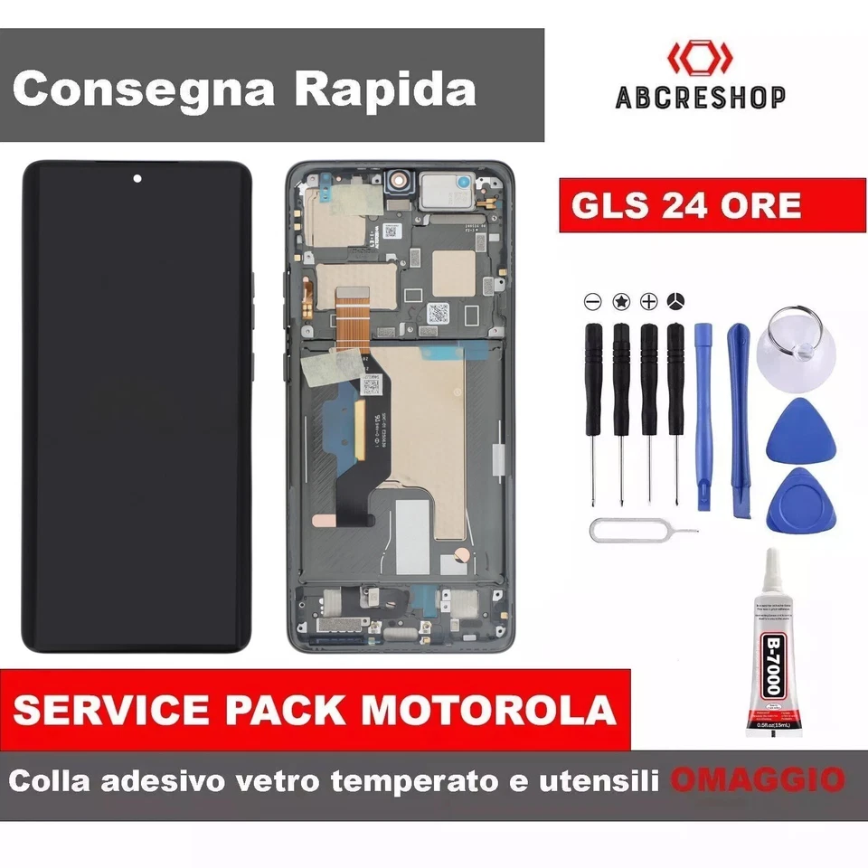 DISPLAY FRAME ORIGINALE MOTOROLA EDGE 50 ULTRA 5G XT2401 PESCA GRIGIO O LEGNO