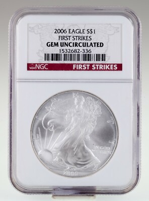 2006 $1 Silver American Eagle Graded by NGC as Gem Uncirculated