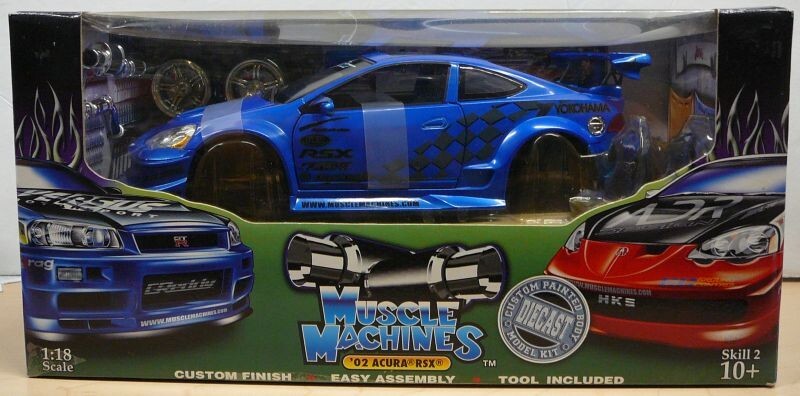 1/18  ’02 ACURA RSX muscle machines 02 ACURA RSX DRIFT RACE CAR METALLIC ORANGE MUSCLE MACHINES