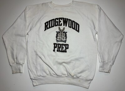 70s Champion Ridgewood Prep High School Vintage Crewneck Sweatshirt USA Made L