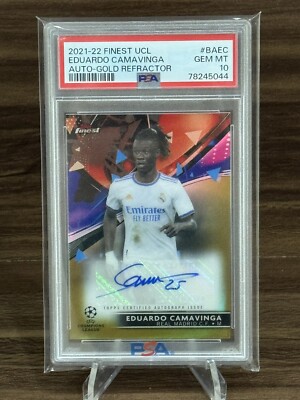 camavinga Topps Finest Gold auto /50 psa 10 Real Madrid | eBay