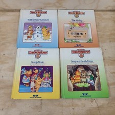 Lot of 4 Teddy Ruxpin Books No Tapes Grunge Music, Mudblups Winter Adventure