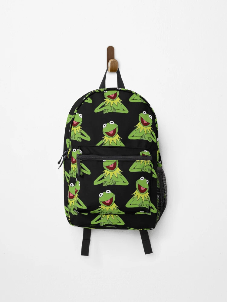 Kermit the Frog Pattern Backpack, Muppets Green Cartoon Bag for Fans