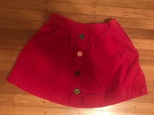 Gymboree Pups  Kisses Corduroy Button Bow Skirt Size:7 EUC