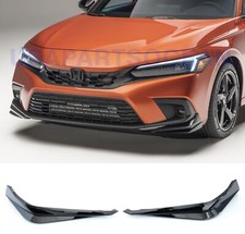 For 2022-2024 Honda Civic Front Bumper Lip Hpd Style Splitter Gloss Black 2pcs