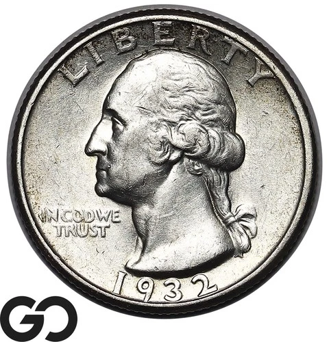 1932-D Washington Quarter, Low Mintage Choice AU Key Date Denver Issue