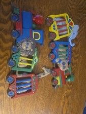 Vintage Circus Train Nursery Wall Decor 1991 Burwood Plastic USA 2 PIECES