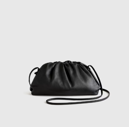 NWT QUINCE ITALIAN LEATHER POUCH CROSSBODY CLUTCH BAG BLACK HANDBAG MSRP $130