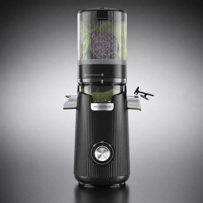 ACOQOOS Entsafter 135 mm 1,8 L 300 W Slow Juicer Schwarz 2 Gläser NEU OVP