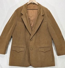 VTG Pioneer Wear Tan Corduroy Blazer Sport Coat Elbow Patches Western Cowboy 52
