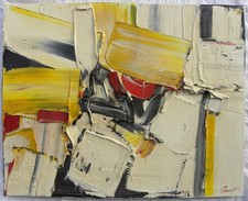 Pierluigi DE LUTTI (Monfalcone 1959) Dedicato al lavoro TELA 40x50 OLIO materico