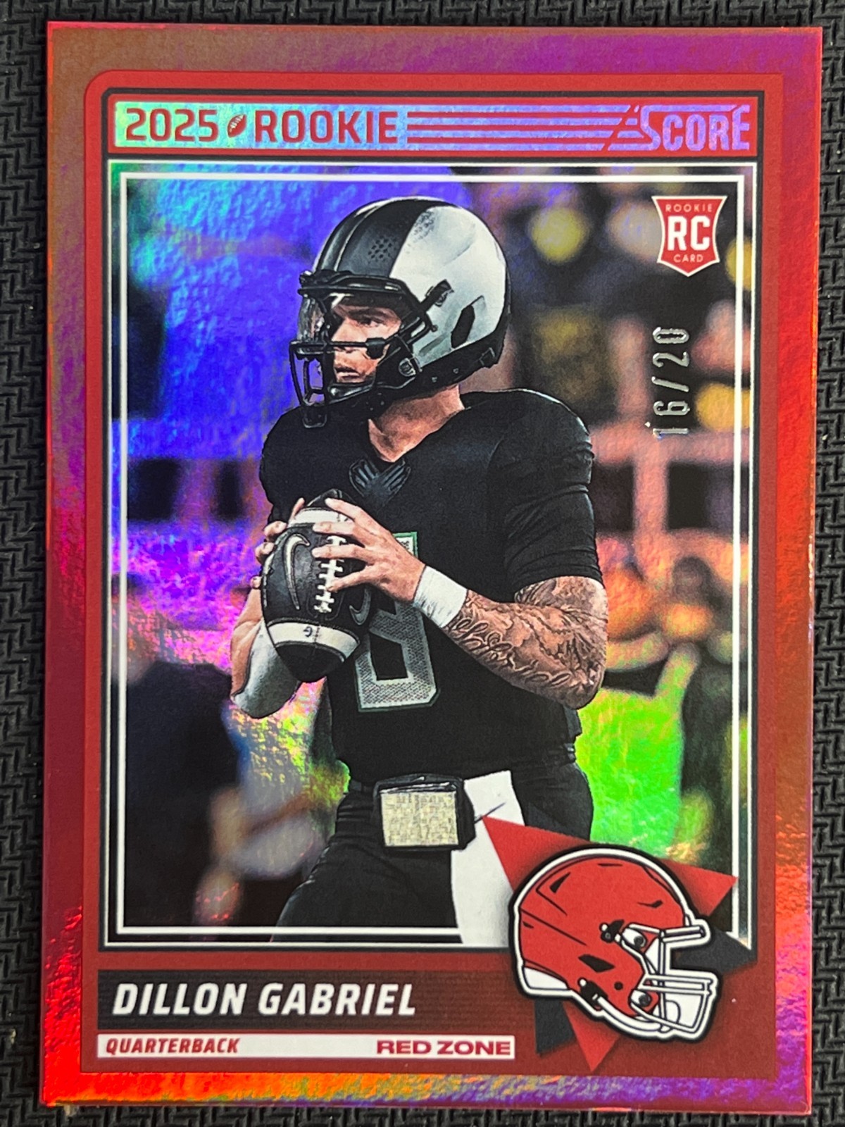 2025 Score Red Zone #41 Dillon Gabriel RC Rookie 16/20 Browns