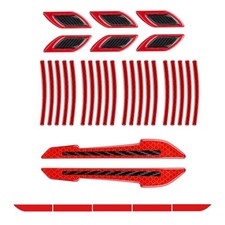 33Pcs Universal Car Strong Reflective Stickers Set for Car Trunk Style-b Red