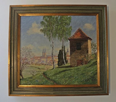 Ölgemälde auf Leinwand - Motiv: Bamberg - Maler: Hans Waltenberger 1883-1960 - Bild 1 von 4