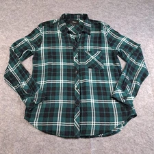 Rails Shirt Womens Medium Pine Black Plaid Hunter Button Rayon Top Classic