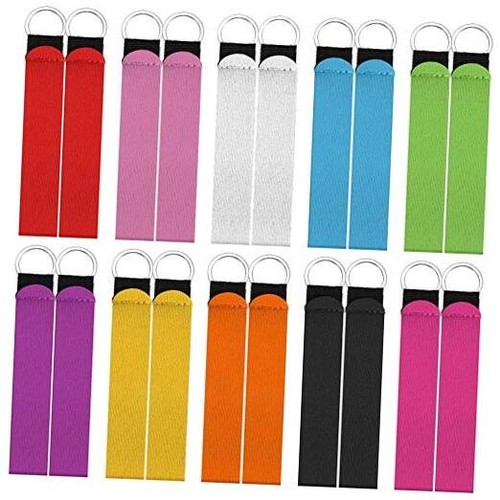 20 Pieces Neoprene Wristlet Strap Keychain Lanyard Hand Keychain Wrist Phone