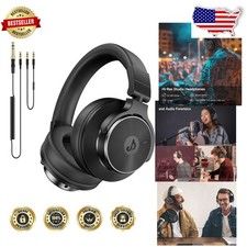 Pro DJ Studio Headphones 50mm Drivers High-Res Audio Wired Over Ear Black