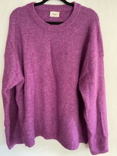 Womens Hush purple cowl neck long sleeved jumper with Alpacka size XL