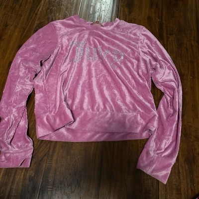 Juicy Couture Sleepwear Velour Crewneck Tie-Dye Rhinestone Logo Sweatshirt L