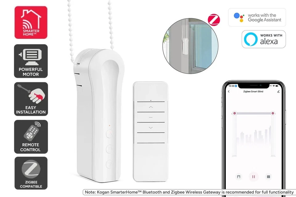 Kogan SmarterHome™ Cordless Battery Powered Motorised Smart Blinds Driver -