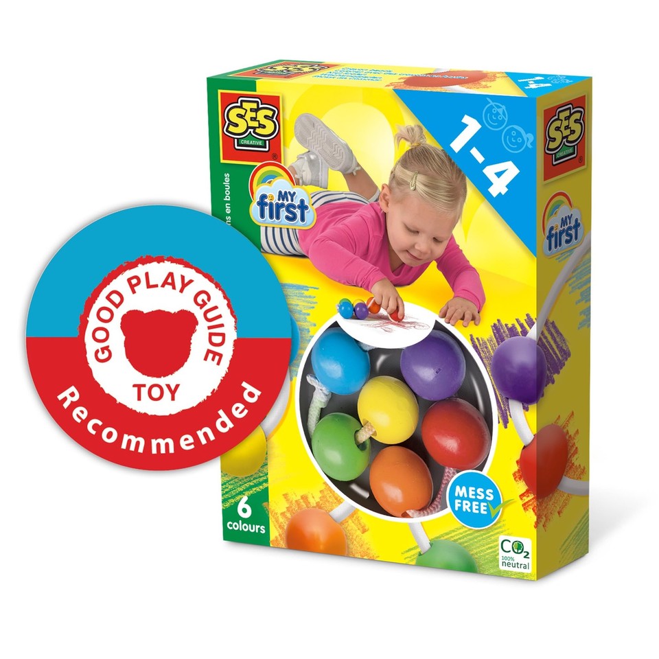 SES creative Wachsmalperlen My First, 00244, 6 Stück (1er Pack), Hautfarben