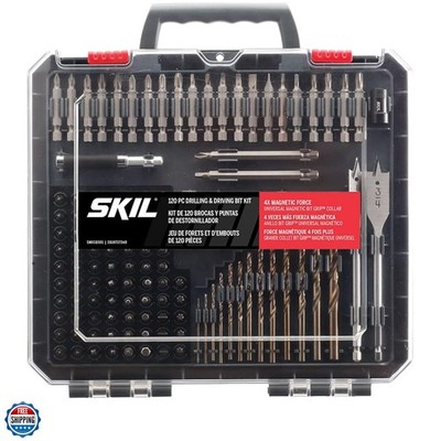 120pc Drilling and Screw Driving Bit Set with Bit Grip -