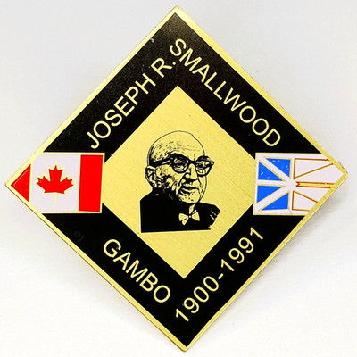 Joseph R Smallwood 1900-1991 Lapel Pin - Gambo Newfoundland - First Premier RARE