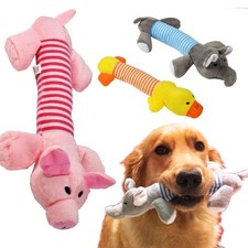 Pet Dog Puppy Squeaker Toys Dog Cartoon Pig Elephant Duck Toy Plush Chew Toy