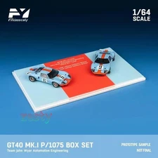 Findassically 1:64 Ford GT40 Mk1 Le Mans double-car set Gulf alloy car model
