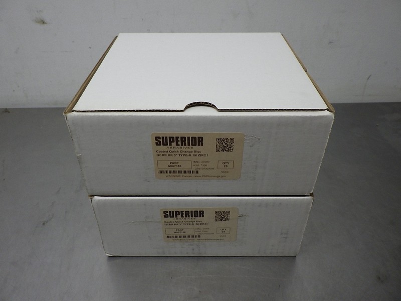 50 NEW! SUPERIOR ABRASIVES 3" Coated Quick Change Disc Type-R 50 ZIRC A007116